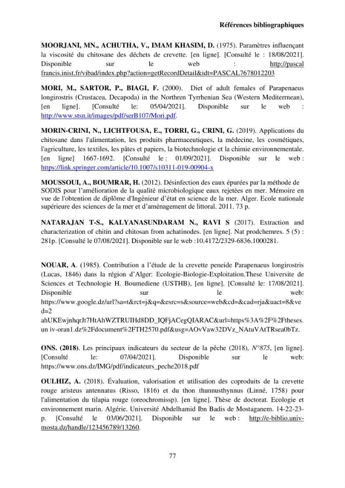 Valorisation Biotechnologique des Coproduits de Crustacés étude du pouvoir antimicrobien du chitosane et traitement d\'une eau contamineé par Legionella Penumophila