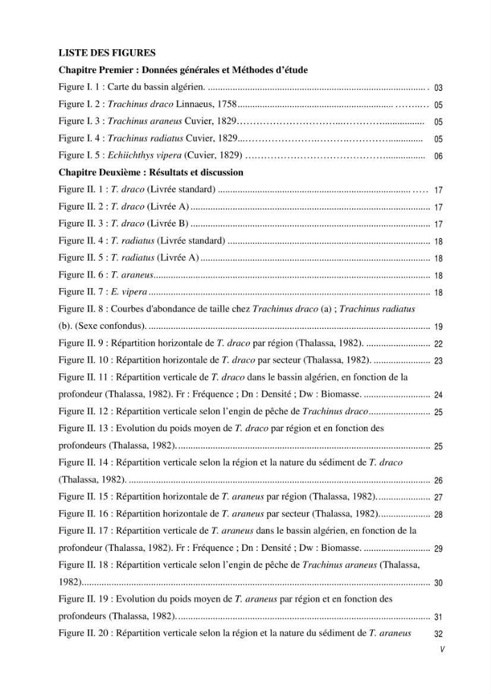 Contribution à la famille des Trachinidae (Osteichthyens, Perciformes)dans le bassin algérien