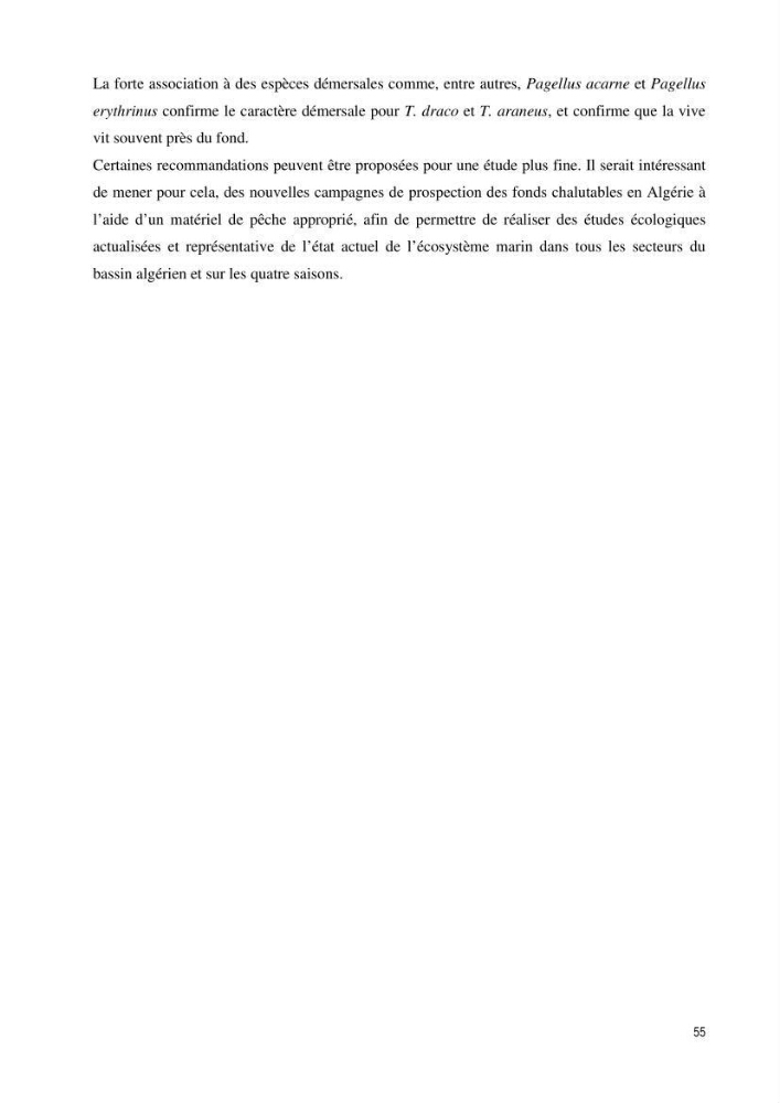 Contribution à la famille des Trachinidae (Osteichthyens, Perciformes)dans le bassin algérien