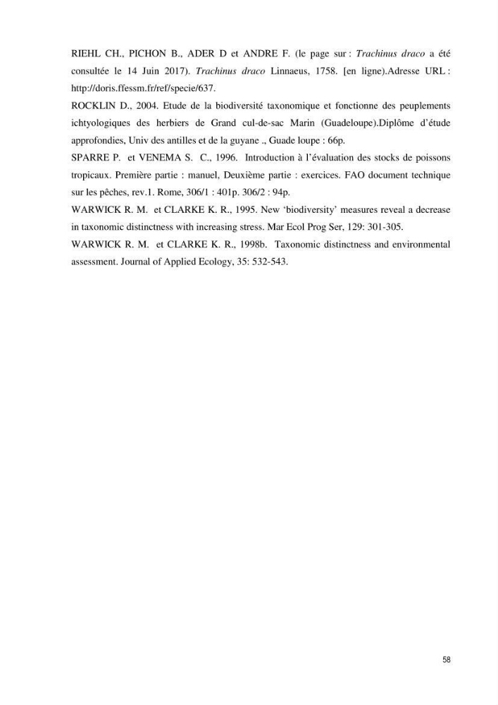 Contribution à la famille des Trachinidae (Osteichthyens, Perciformes)dans le bassin algérien
