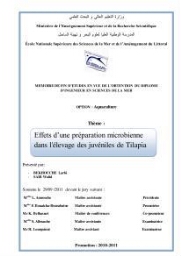 Effets d'une préparation microbienne dans l'élevage des juvéniles de Tilapia: