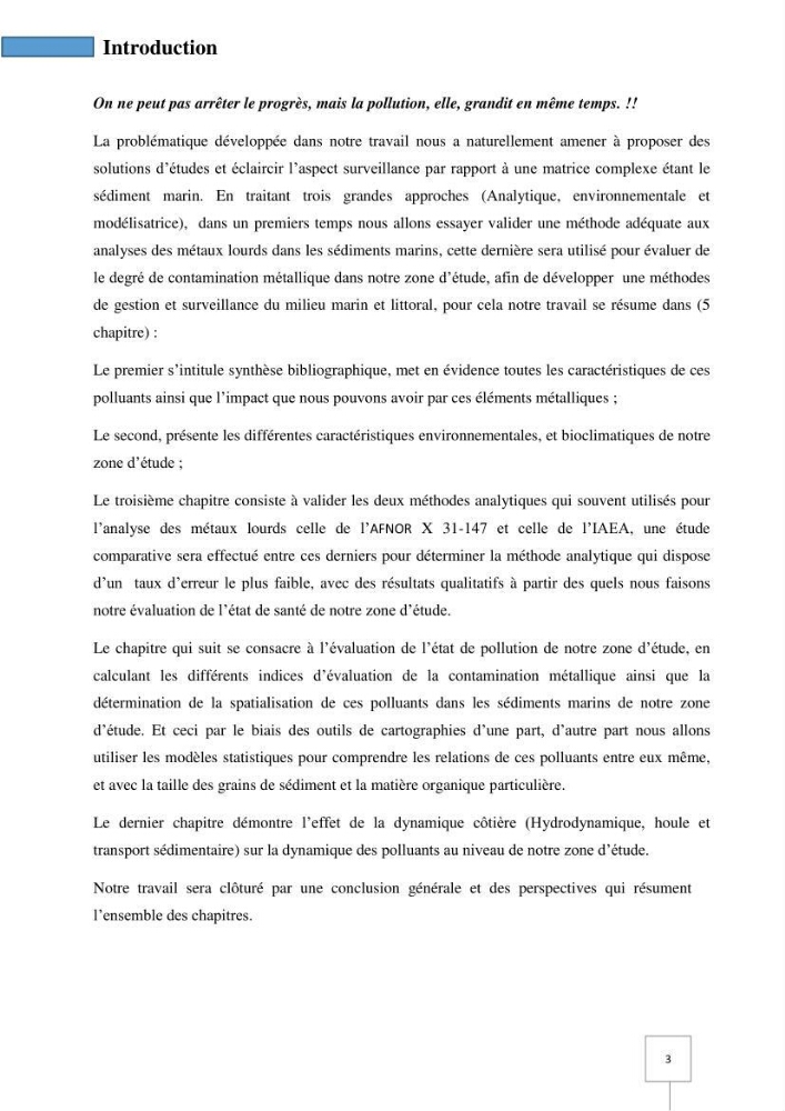 Dynamique spatiale et temporelle des polluants métalliques dans les sédiments marins : Impact de la contamination métallique