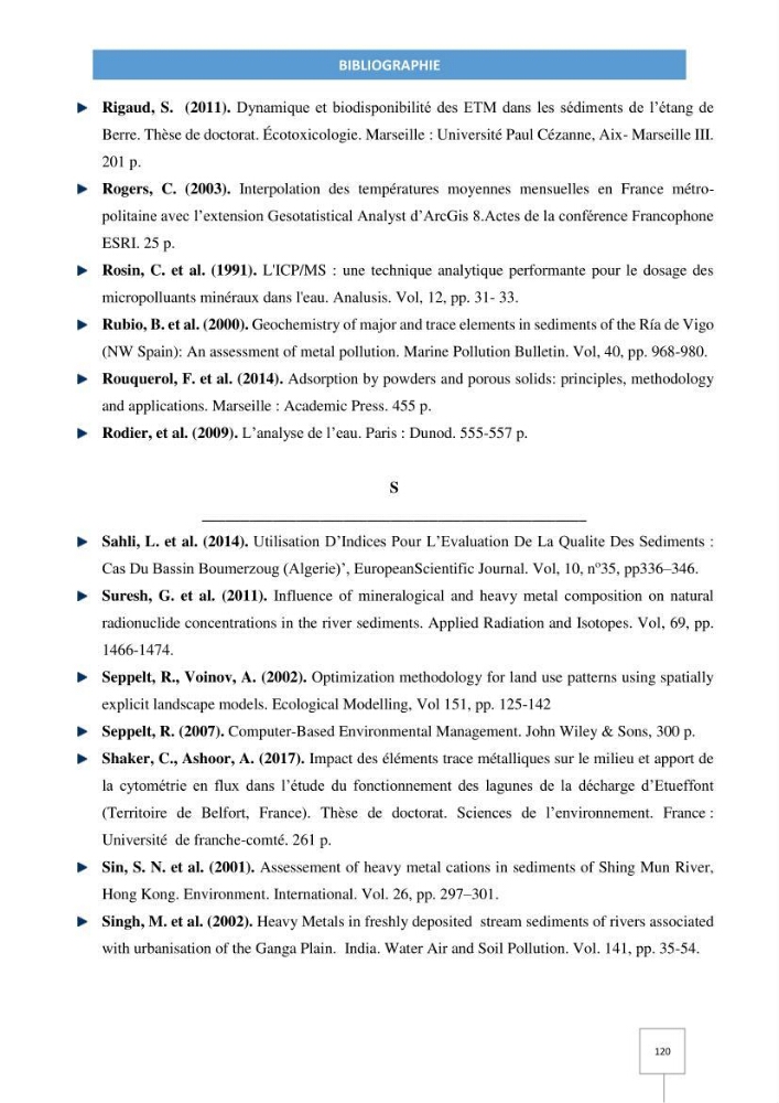 Dynamique spatiale et temporelle des polluants métalliques dans les sédiments marins : Impact de la contamination métallique