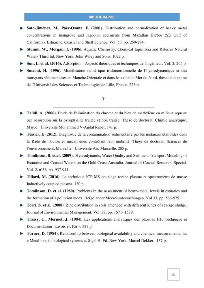Dynamique spatiale et temporelle des polluants métalliques dans les sédiments marins : Impact de la contamination métallique