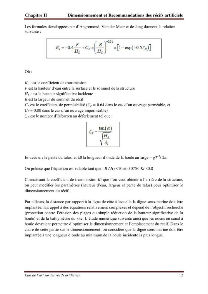 Etat de l\'art sur les recifs artificiels