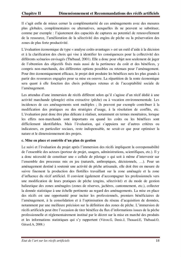 Etat de l\'art sur les recifs artificiels