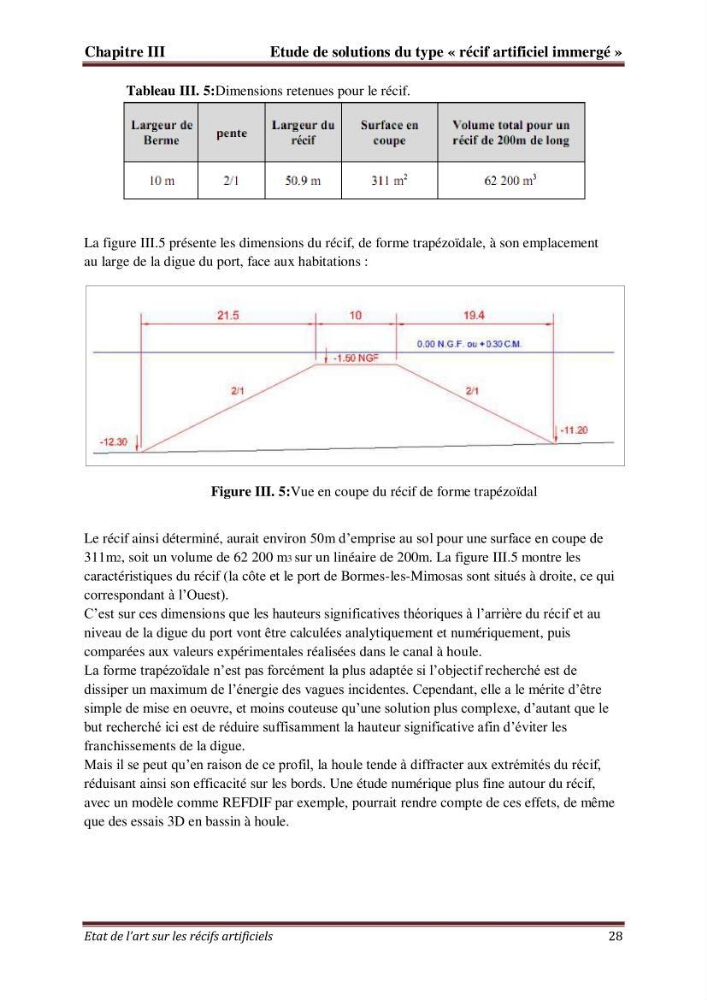 Etat de l\'art sur les recifs artificiels