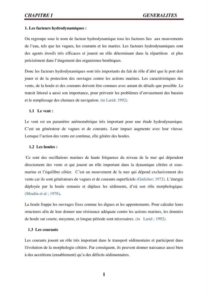 Evaluation des paramètres du littoral de la baie de Bou-Ismail