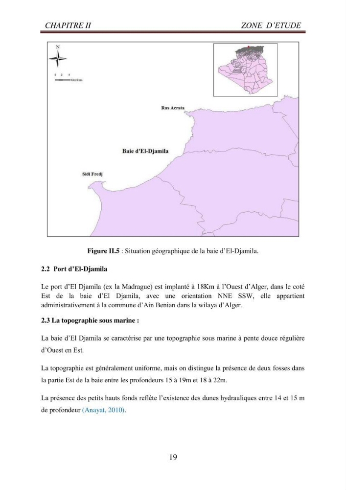 Evaluation des paramètres du littoral de la baie de Bou-Ismail