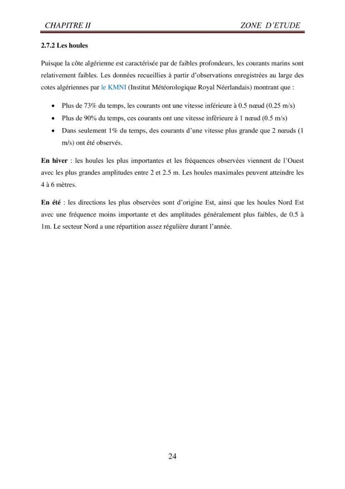 Evaluation des paramètres du littoral de la baie de Bou-Ismail