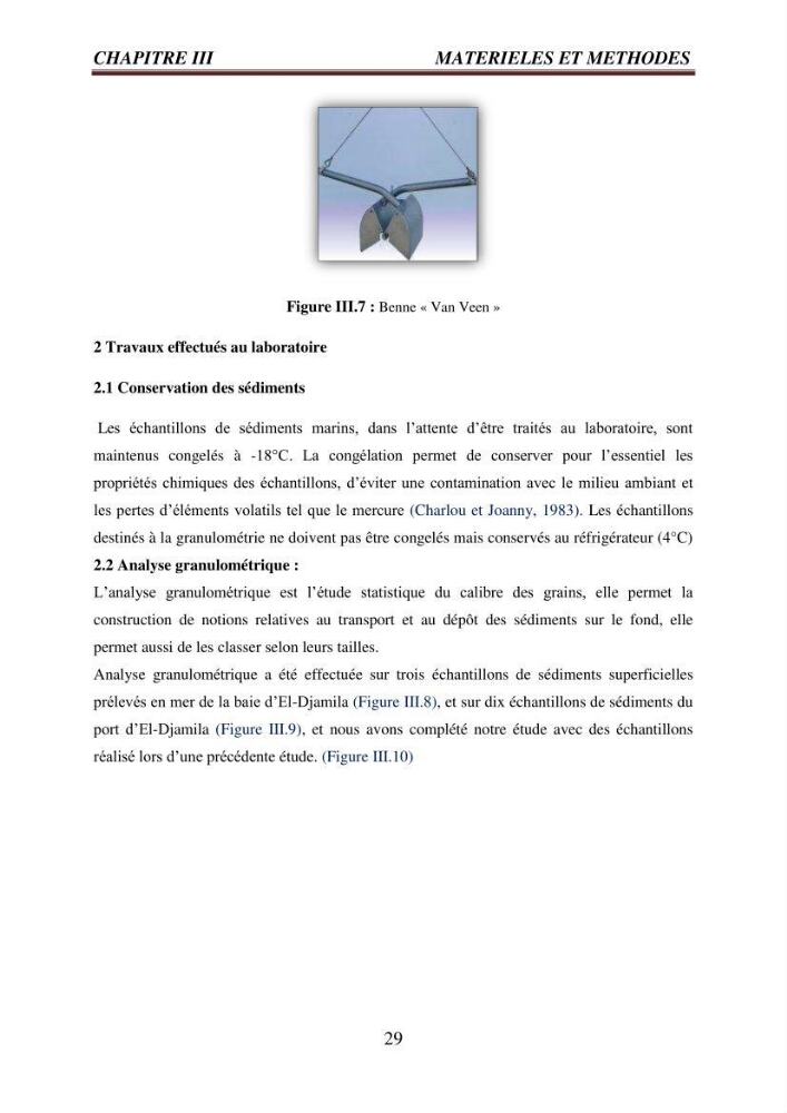 Evaluation des paramètres du littoral de la baie de Bou-Ismail