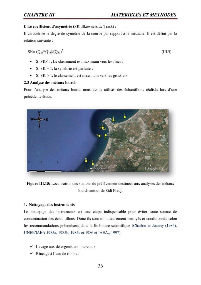 Evaluation des paramètres du littoral de la baie de Bou-Ismail