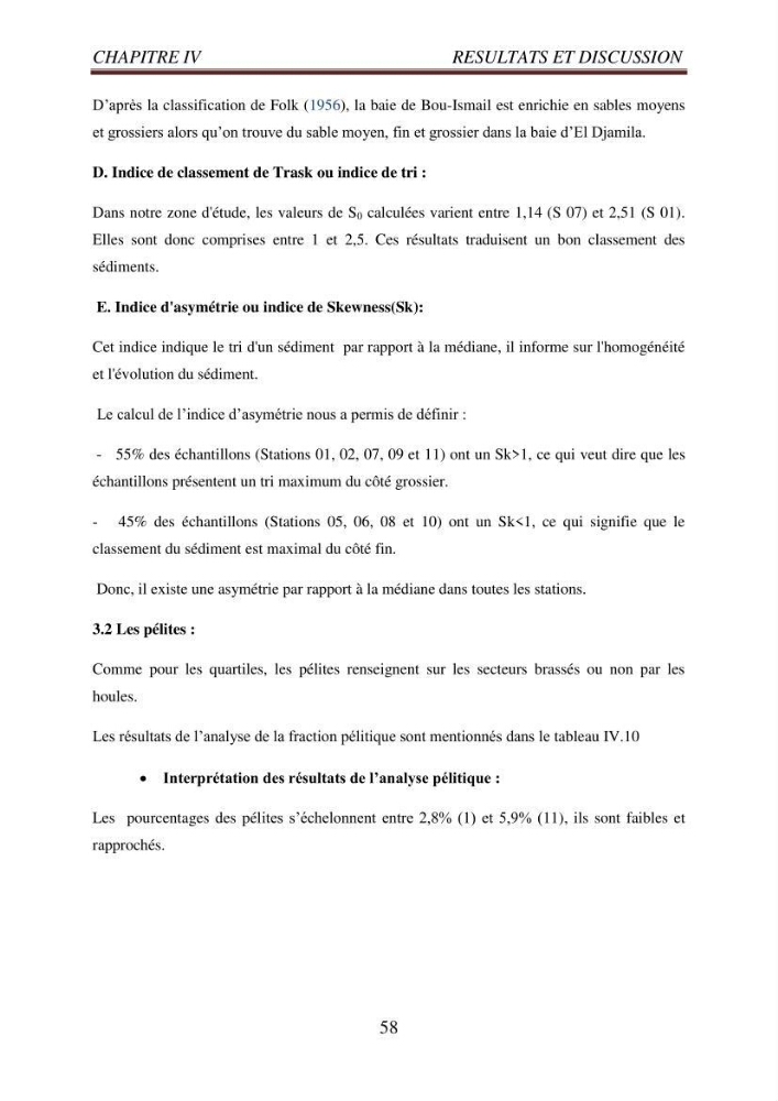 Evaluation des paramètres du littoral de la baie de Bou-Ismail