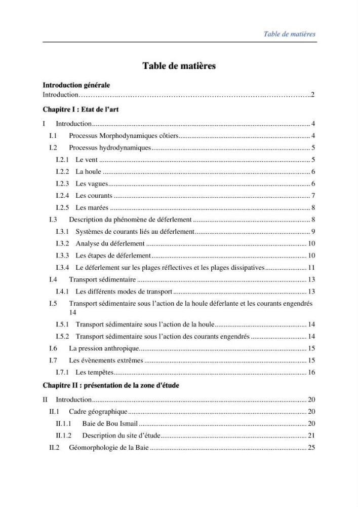 Impact des évenement extrêmes sur le transport sédimentaire longitudinal: Cas d’étude la région Algéroise