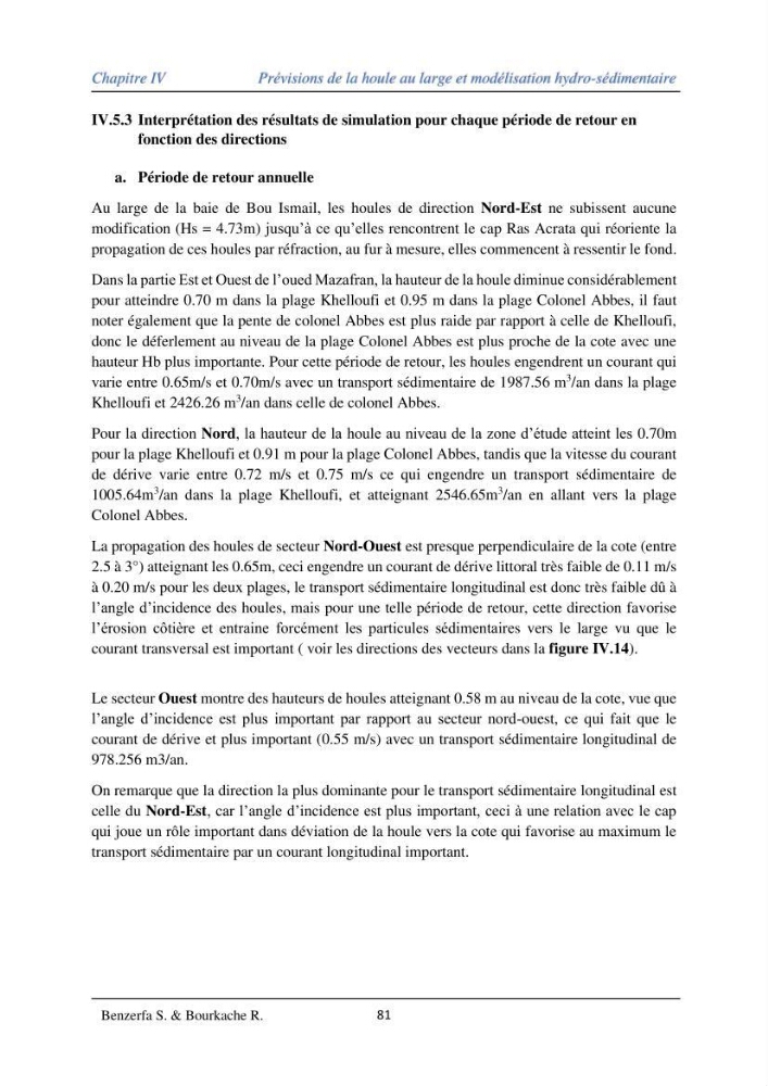 Impact des évenement extrêmes sur le transport sédimentaire longitudinal: Cas d’étude la région Algéroise