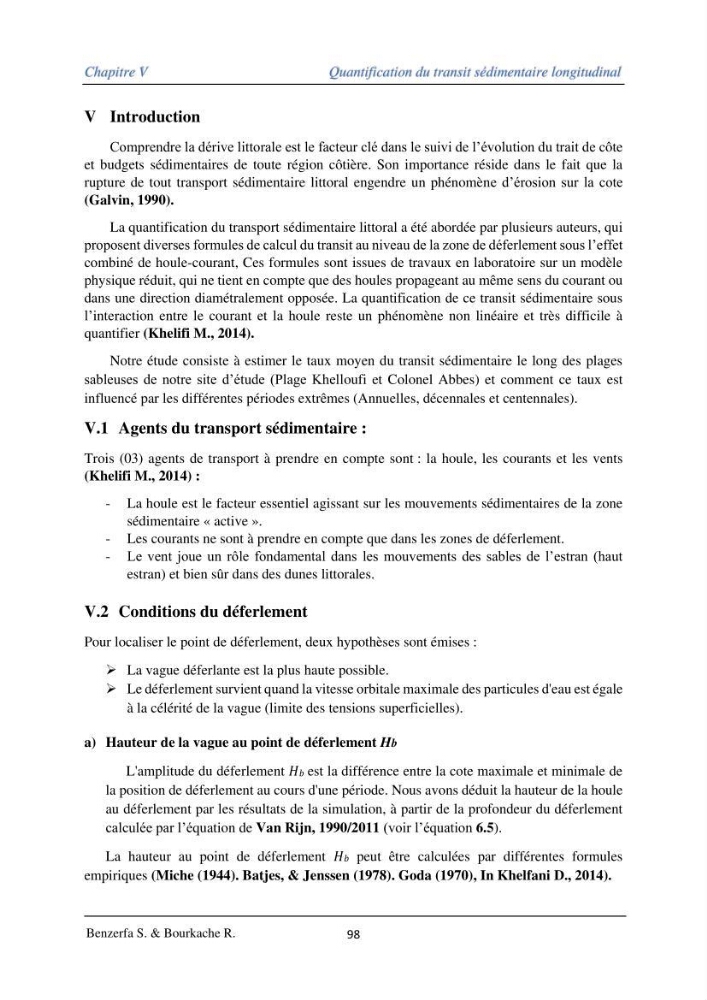Impact des évenement extrêmes sur le transport sédimentaire longitudinal: Cas d’étude la région Algéroise