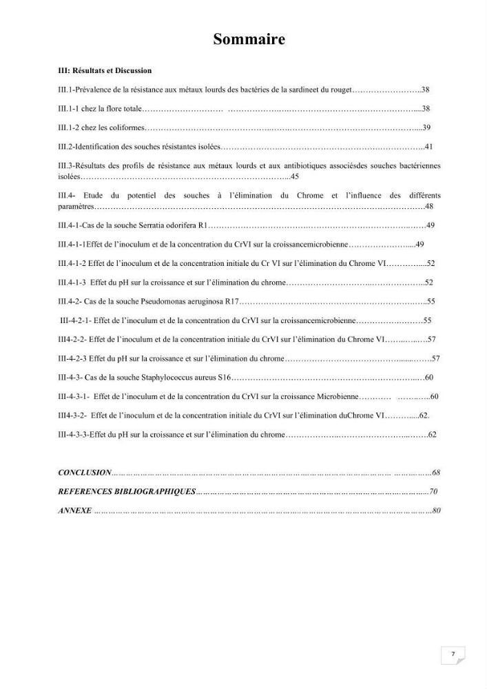 Evaluation et isolement des bactéries résistantes aux métaux lourds à partir de poissons et leur potentiel à éliminer le chrome