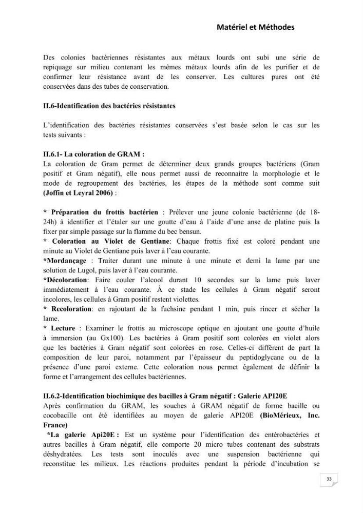 Evaluation et isolement des bactéries résistantes aux métaux lourds à partir de poissons et leur potentiel à éliminer le chrome