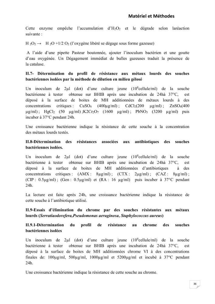 Evaluation et isolement des bactéries résistantes aux métaux lourds à partir de poissons et leur potentiel à éliminer le chrome