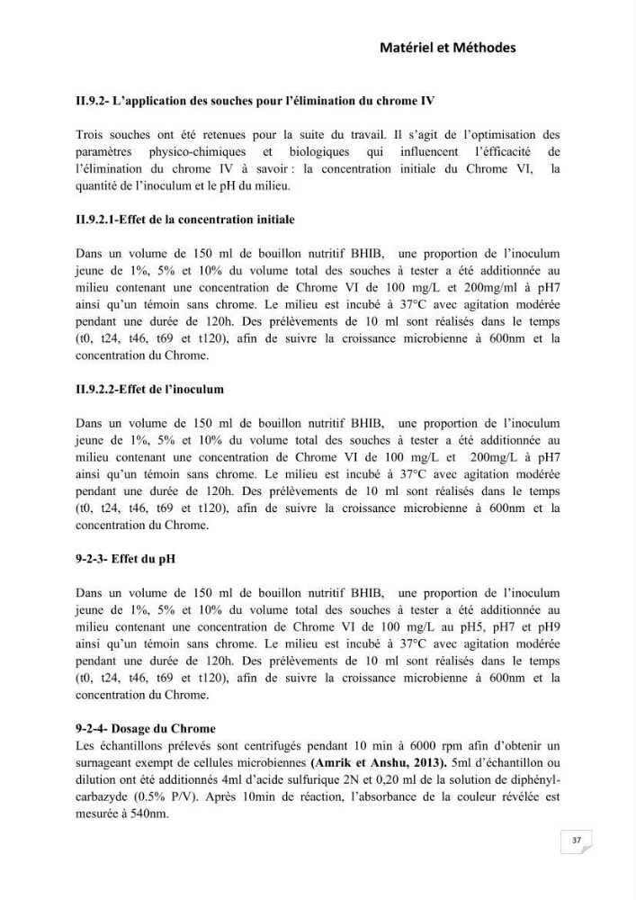Evaluation et isolement des bactéries résistantes aux métaux lourds à partir de poissons et leur potentiel à éliminer le chrome
