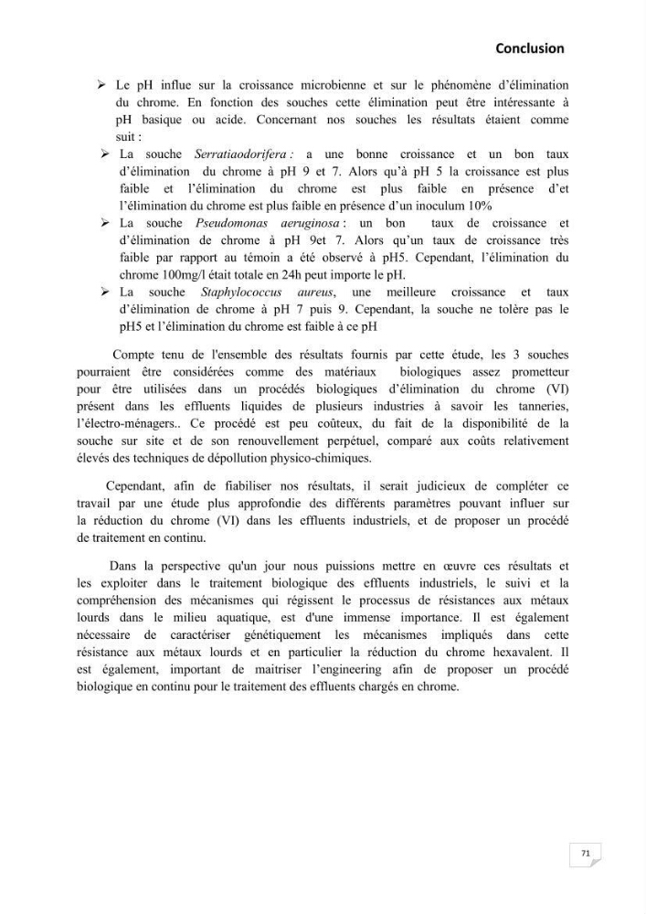 Evaluation et isolement des bactéries résistantes aux métaux lourds à partir de poissons et leur potentiel à éliminer le chrome