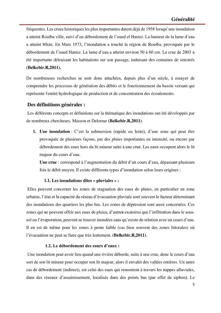 Etude de faisabilité d\'un endiguement au niveau de l\'embouchure de l\'Oued El Hamiz contre les crues et les inondations