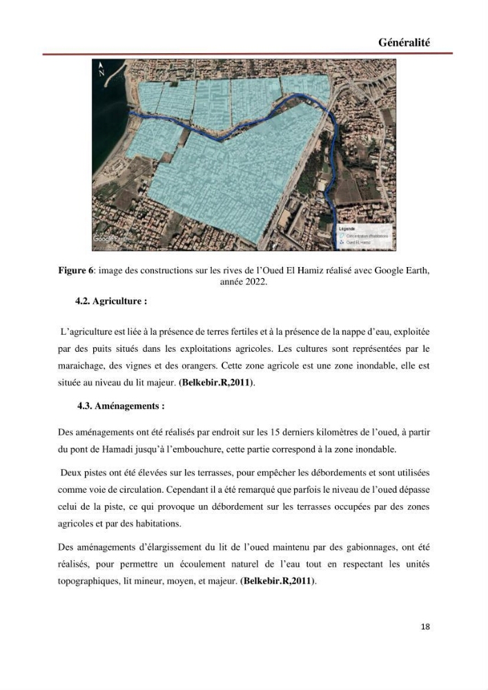 Etude de faisabilité d\'un endiguement au niveau de l\'embouchure de l\'Oued El Hamiz contre les crues et les inondations