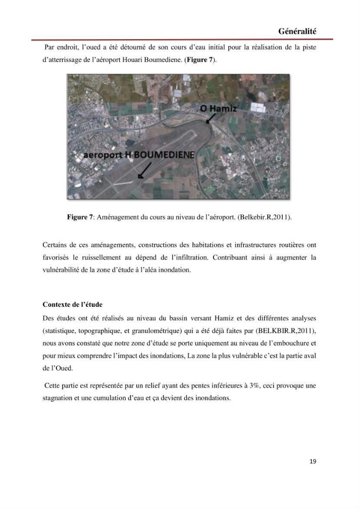 Etude de faisabilité d\'un endiguement au niveau de l\'embouchure de l\'Oued El Hamiz contre les crues et les inondations