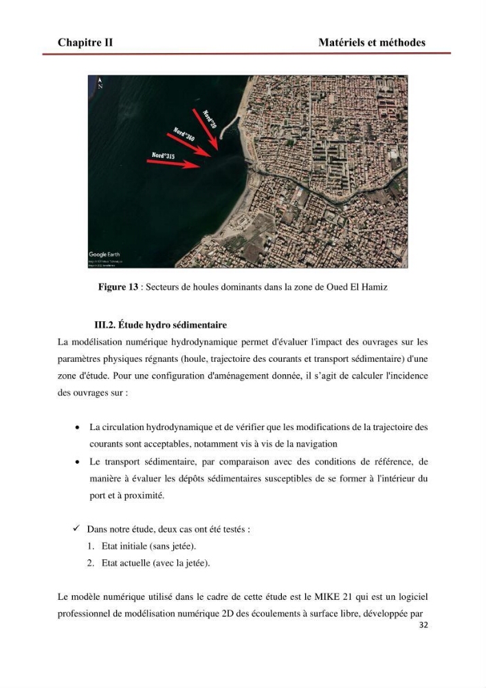 Etude de faisabilité d\'un endiguement au niveau de l\'embouchure de l\'Oued El Hamiz contre les crues et les inondations