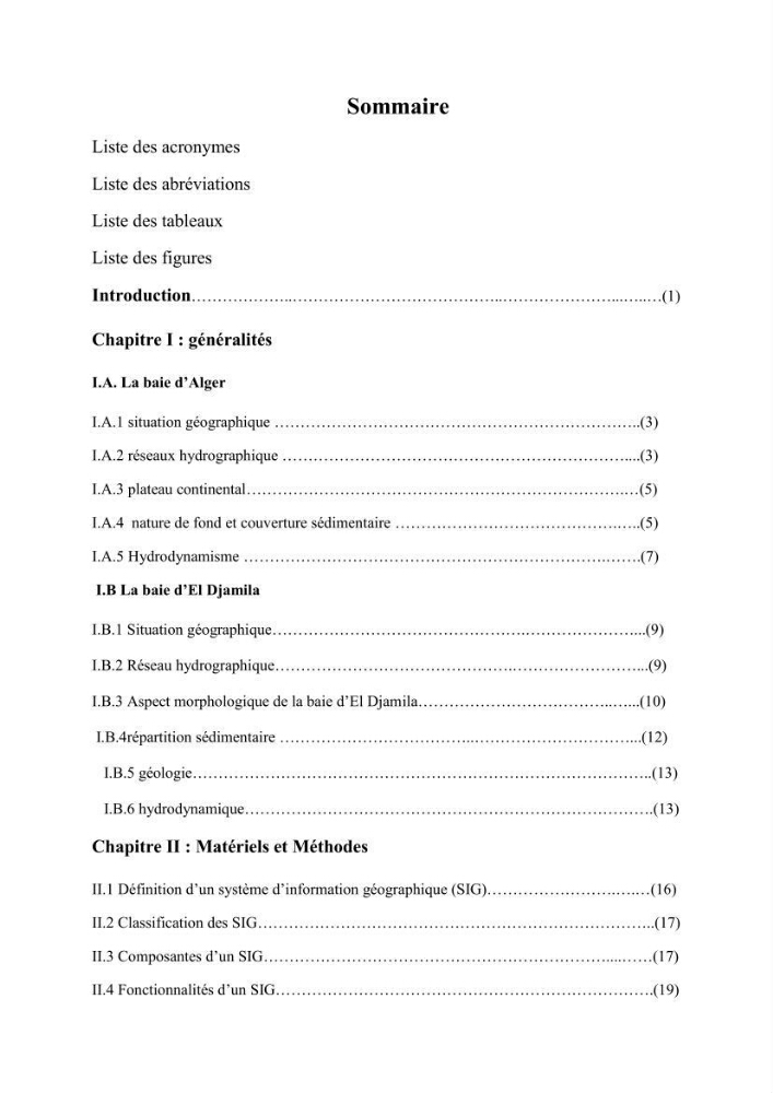 Conception d\'un système d\'information géographique (SIG) pour une étude de bathymétrie et de sédimentologie dans la baie d\'Alger et la baie d\'El Djamila.