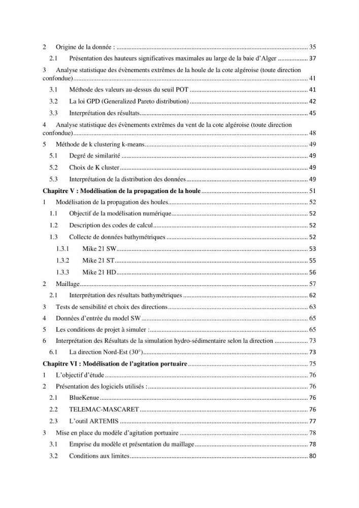 Modélisation hydrodynamique et étude d’agitation: Cas de la Marina Bay D’Alger
