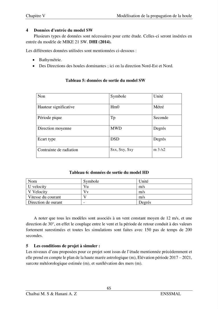 Modélisation hydrodynamique et étude d’agitation: Cas de la Marina Bay D’Alger