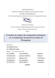 Evaluation des impacts des changements climatiques sur la morphologie du littoral de la wilaya de Mostaganem