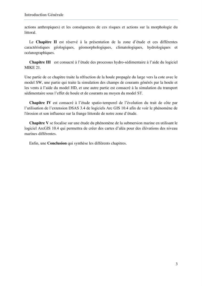 Evaluation des impacts des changements climatiques sur la morphologie du littoral de la wilaya de Mostaganem