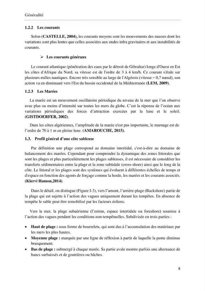 Evaluation des impacts des changements climatiques sur la morphologie du littoral de la wilaya de Mostaganem