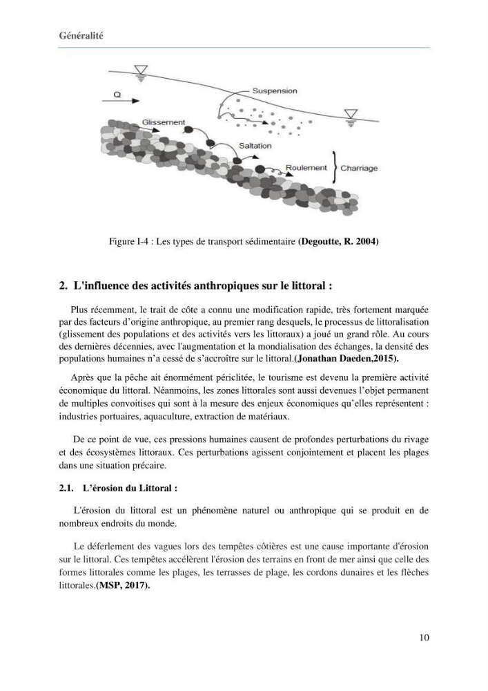 Evaluation des impacts des changements climatiques sur la morphologie du littoral de la wilaya de Mostaganem