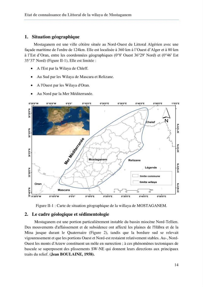 Evaluation des impacts des changements climatiques sur la morphologie du littoral de la wilaya de Mostaganem