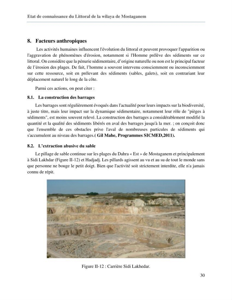 Evaluation des impacts des changements climatiques sur la morphologie du littoral de la wilaya de Mostaganem