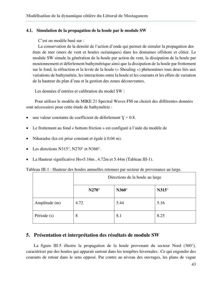 Evaluation des impacts des changements climatiques sur la morphologie du littoral de la wilaya de Mostaganem