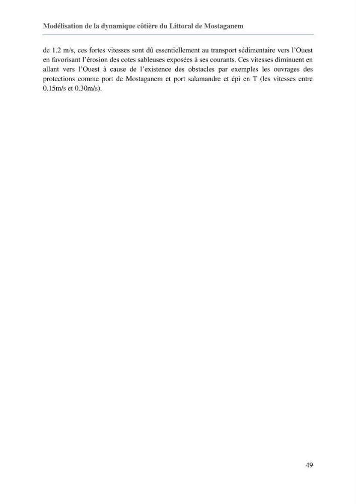 Evaluation des impacts des changements climatiques sur la morphologie du littoral de la wilaya de Mostaganem