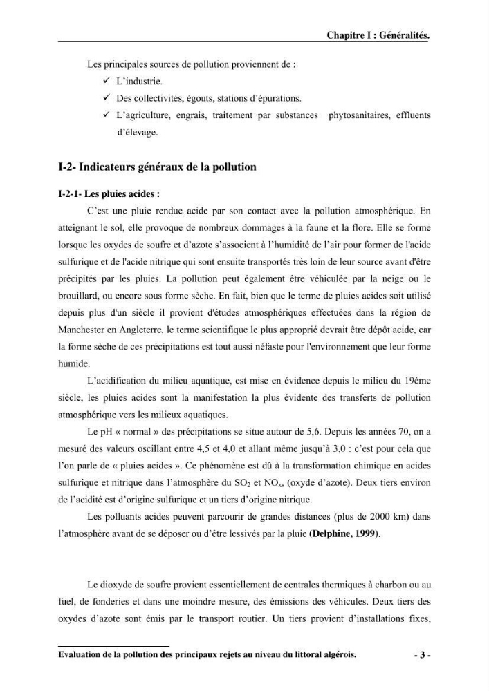 Evaluation de la pollution des principaux rejets au niveau du littoral Algérois