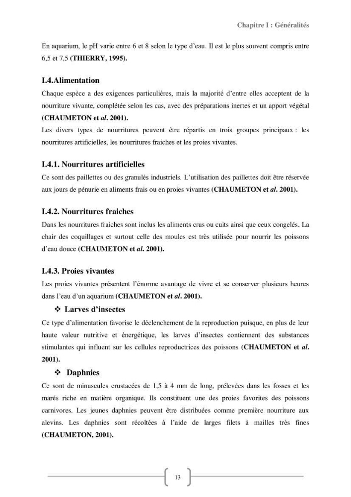 Contribution à la reproduction de quelques espèces de poissons d’ornements d’eau douce :