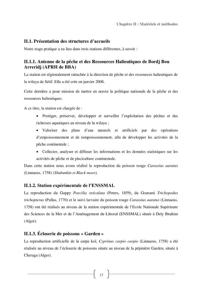 Contribution à la reproduction de quelques espèces de poissons d’ornements d’eau douce :