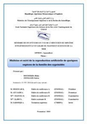Maîtrise et suivi de la reproduction artificielle de quelques espèces de la famille des cyprinidés.: