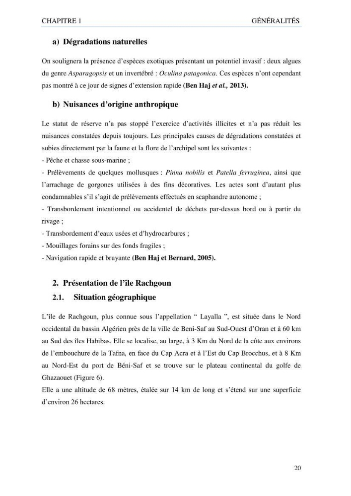 inventaire de la faune et de la flore marine d\'intérêt écologique des sites remarquables de la côte Ouest Algérienne