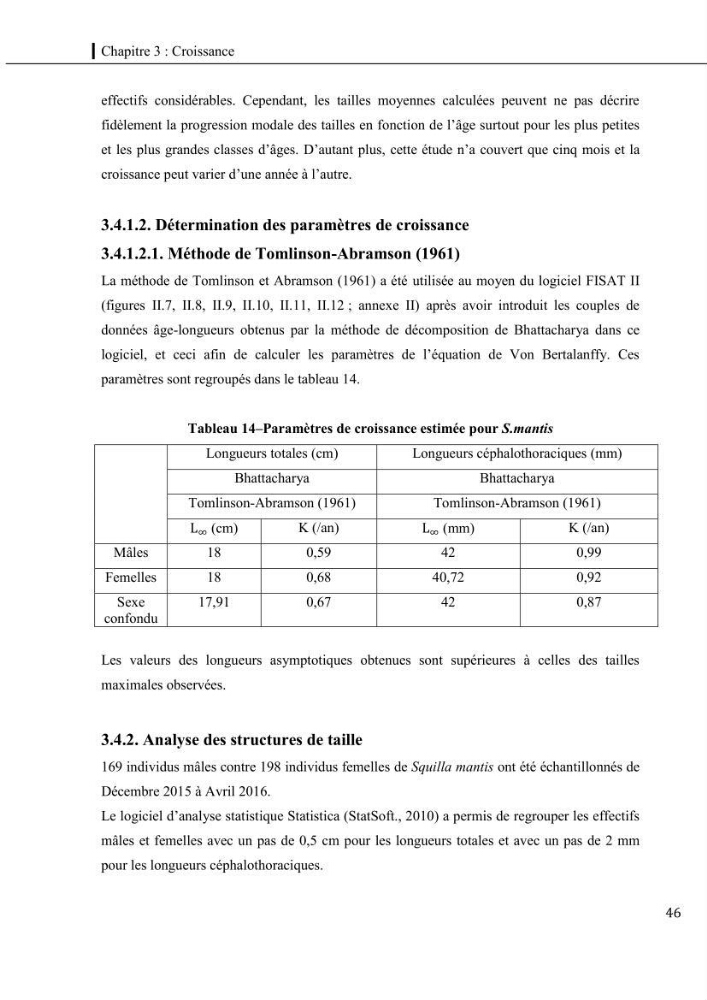 Contribution a l\'étude du régime alimentaire, de la croissance et de l\'exploitation de la squille squilla mantis linnaeus ,1758 dans la baie de bou-ismail.