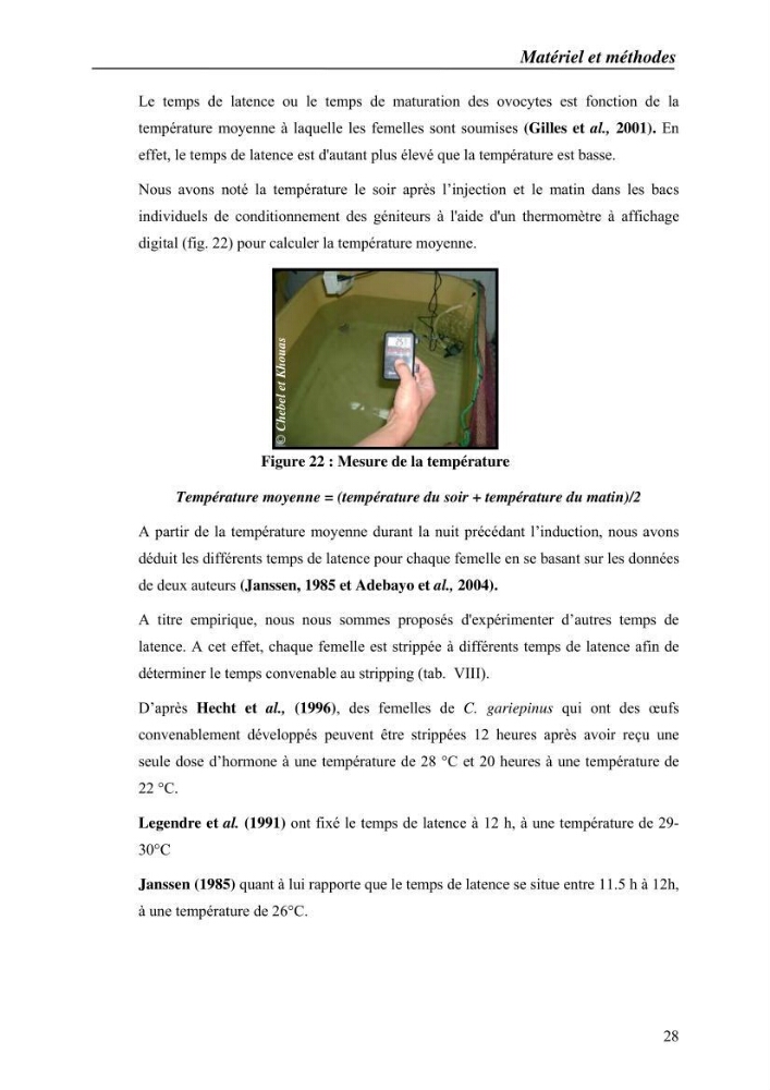 Expérémentation sur la reproduction artificielle du poisson-chat africain clarias gariepinus (bruchell, 1822)