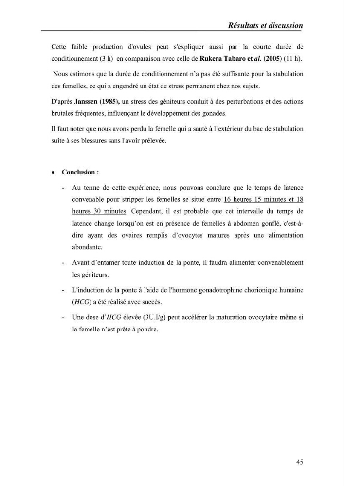 Expérémentation sur la reproduction artificielle du poisson-chat africain clarias gariepinus (bruchell, 1822)