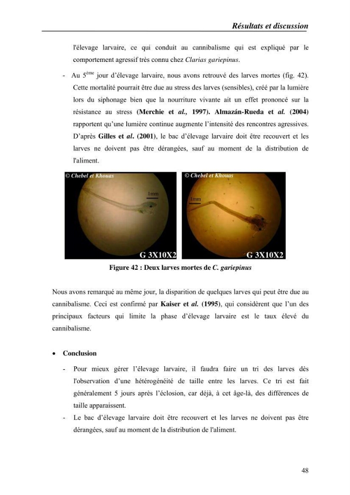 Expérémentation sur la reproduction artificielle du poisson-chat africain clarias gariepinus (bruchell, 1822)