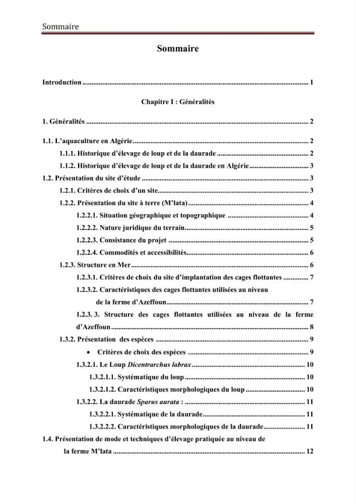 Caractérisation physico-chimique et bactériologique des eaux de la ferme d\'élevage de poissons marins d\'Azeffoun (Willaya de Tizi Ouzou):